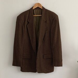 Hugo Boss Brown Checkered Blazer